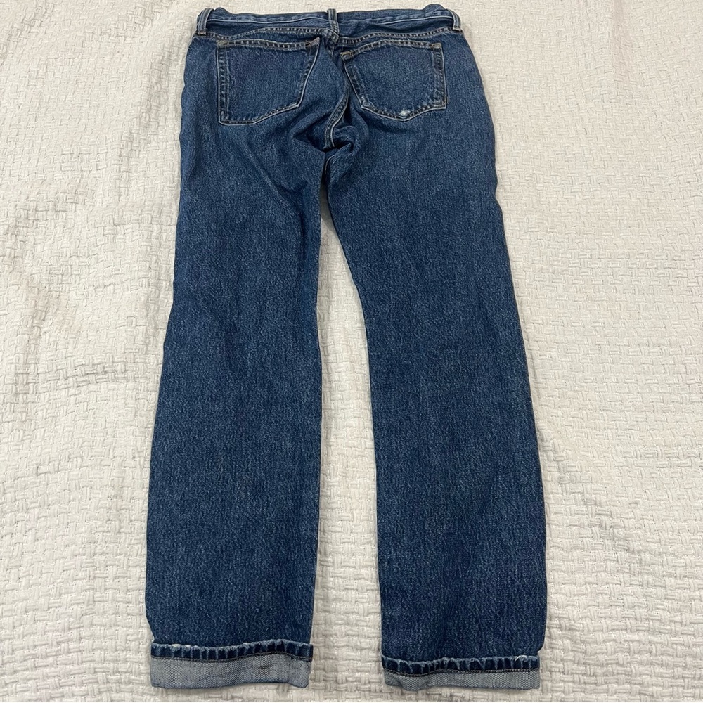 Khaite Kyle Jeans Distressed Mid Rise Dark Wash Size 26 - Picture 4 of 5